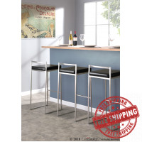 Lumisource BS-BG FUJI BK Fuji Stacker Bar Stool Set of 2